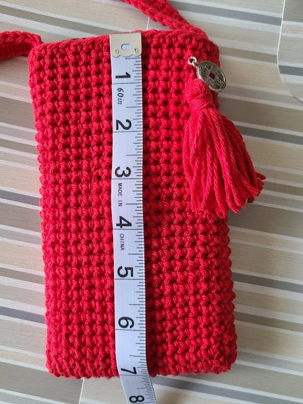 Crochet Crossbody Cell Phone Holder Small Purse Case Crossbody Bag NEW HANDMADE